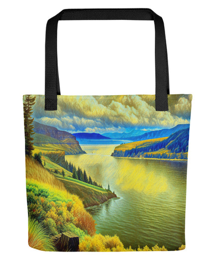Columbia River Gorge - Digital Art -Tote bag