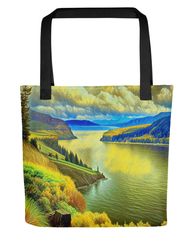 Columbia River Gorge - Digital Art -Tote bag