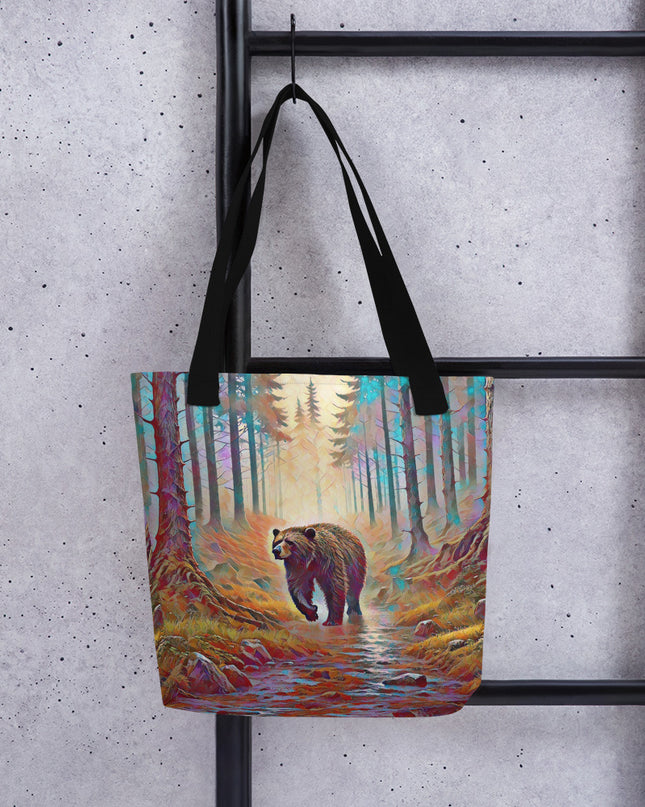 Oregon Bear in the Woods - Digital Art - Tote bag