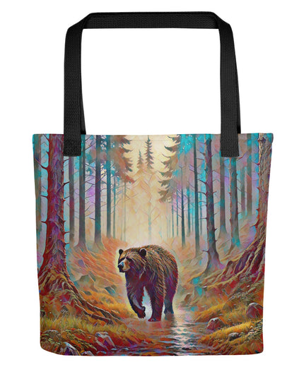 Oregon Bear in the Woods - Digital Art - Tote bag