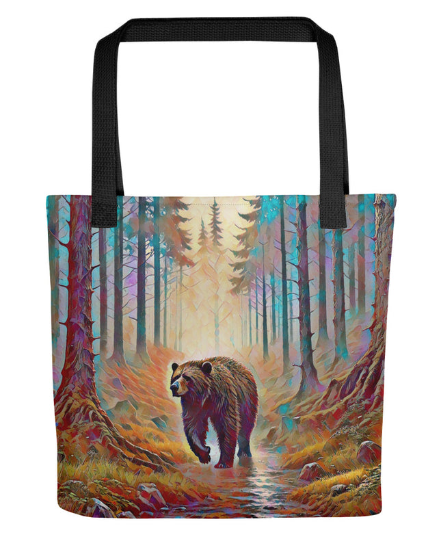 Oregon Bear in the Woods - Digital Art - Tote bag