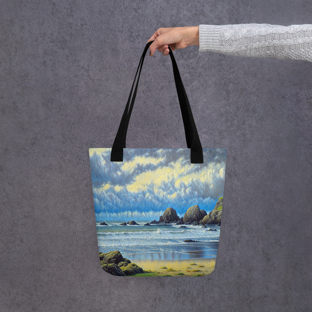 Oregon Coast - Digital Art - Tote bag