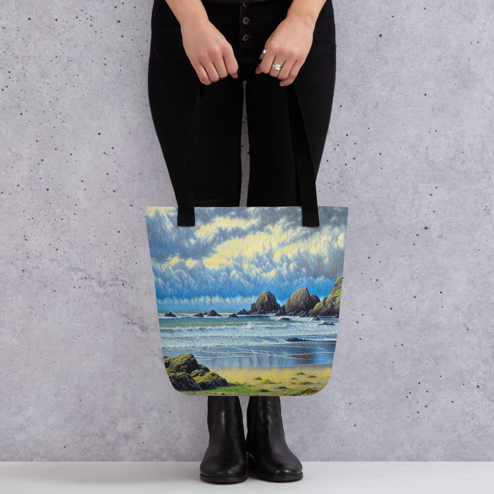 Oregon Coast - Digital Art - Tote bag