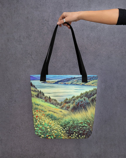 Columbia River - Digital Art - Tote bag