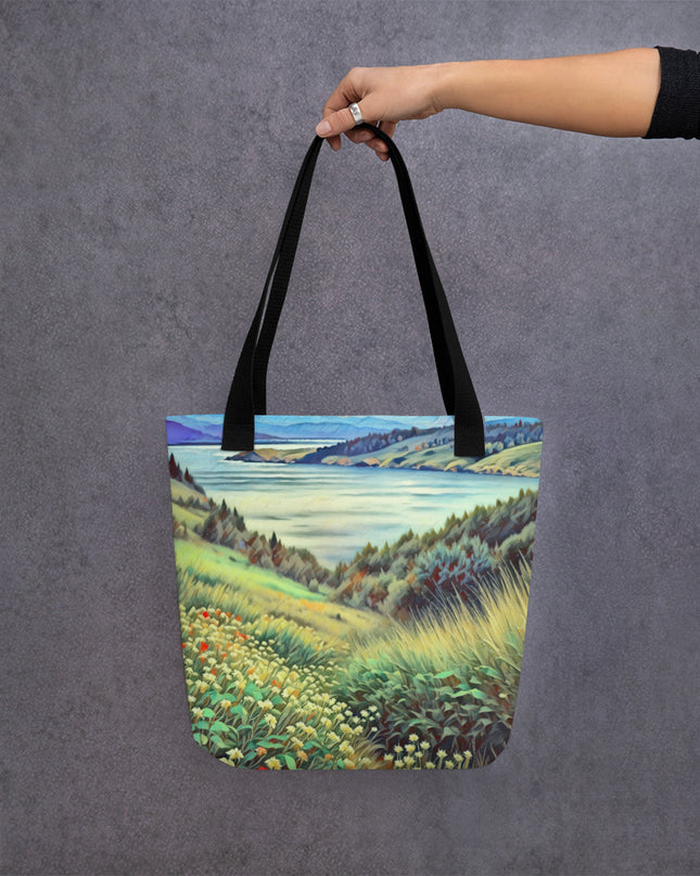 Columbia River - Digital Art - Tote bag