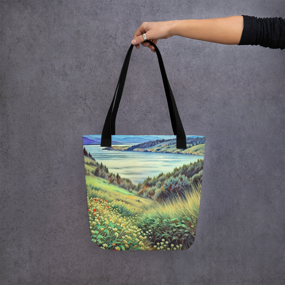Columbia River - Digital Art - Tote bag