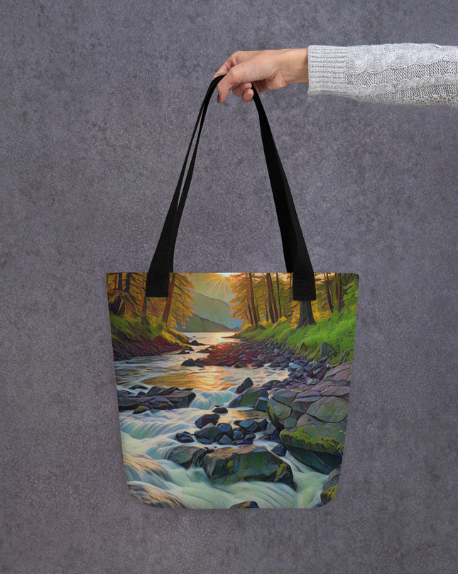Oregon Stream - Digital Art - Tote bag