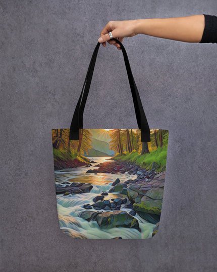 Oregon Stream - Digital Art - Tote bag
