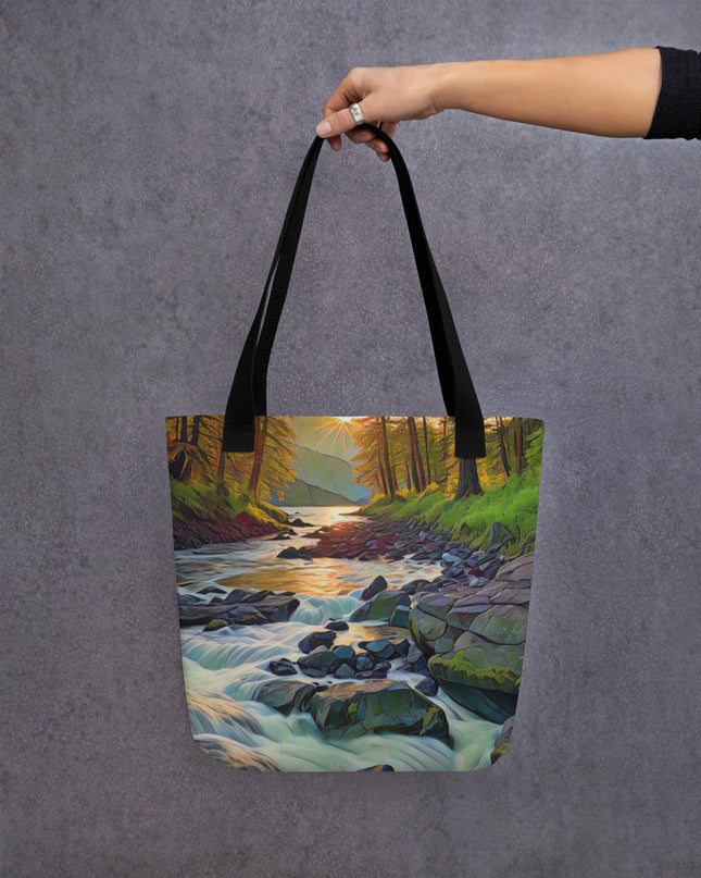 Oregon Stream - Digital Art - Tote bag