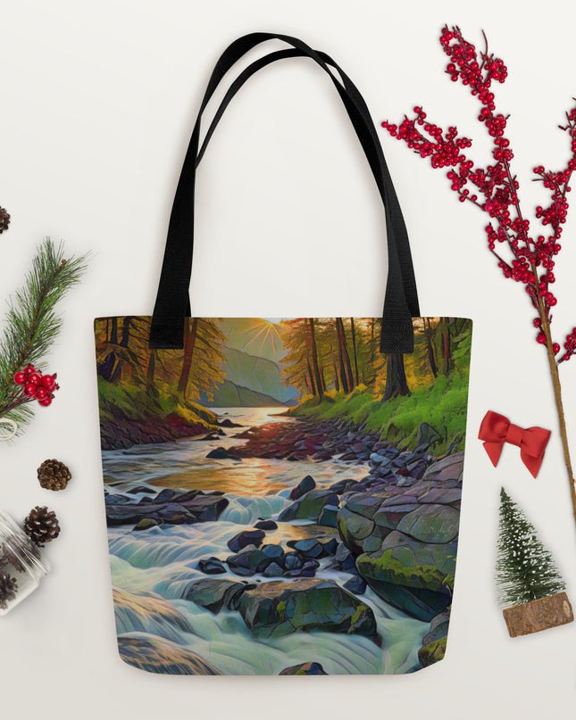 Oregon Stream - Digital Art - Tote bag