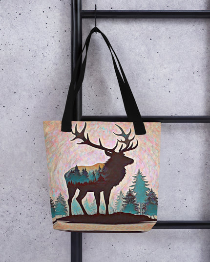 Oregon Elk in the Forest - Tote bag