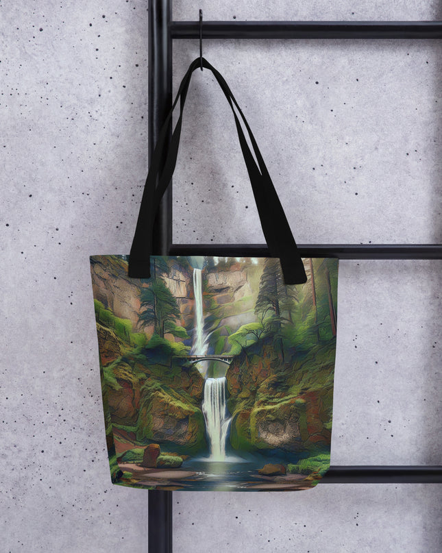 Multnomah Falls - Digital Art - Tote bag