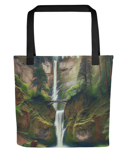 Multnomah Falls - Digital Art - Tote bag
