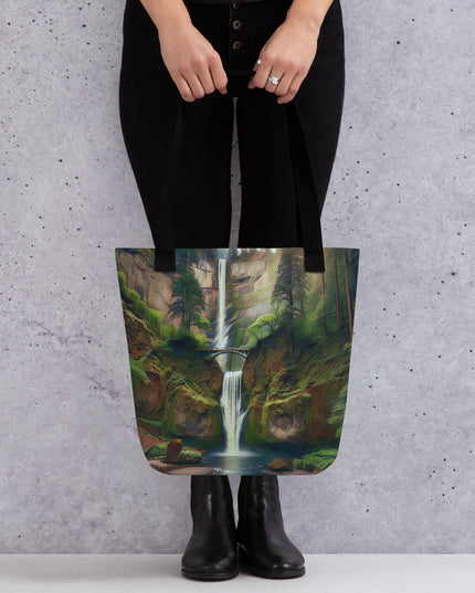 Multnomah Falls - Digital Art - Tote bag