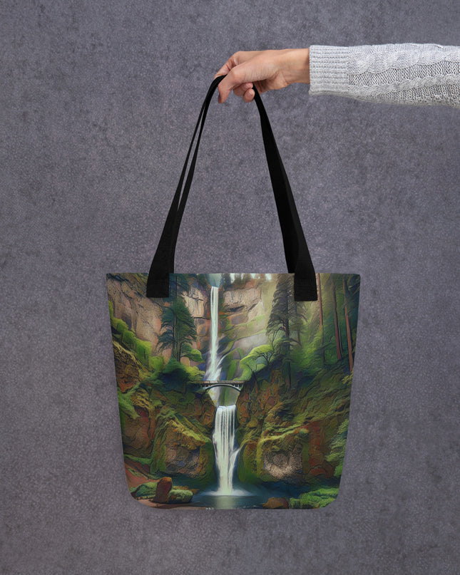 Multnomah Falls - Digital Art - Tote bag