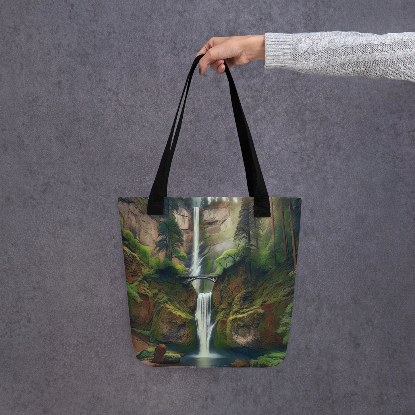 Multnomah Falls - Digital Art - Tote bag