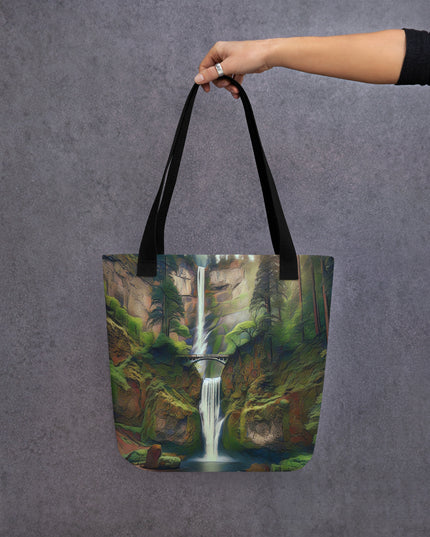 Multnomah Falls - Digital Art - Tote bag