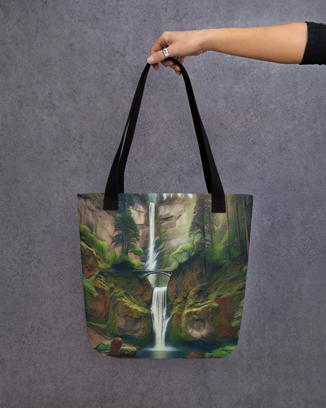 Multnomah Falls - Digital Art - Tote bag