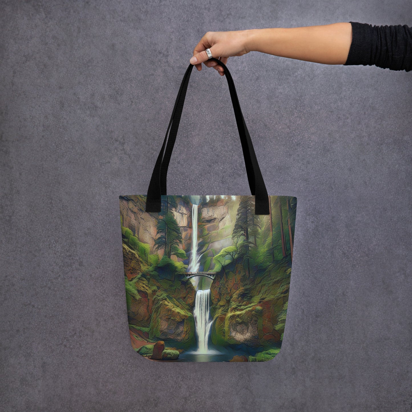 Multnomah Falls - Digital Art - Tote bag