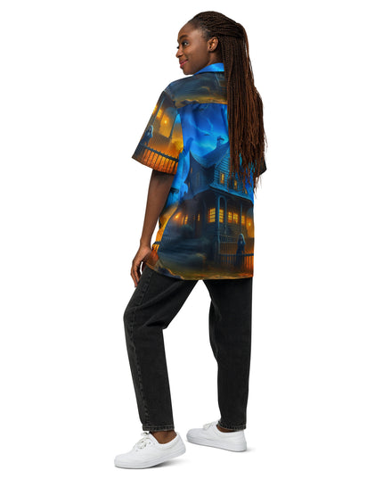 Halloween - Spooky - Haunted House - Unisex button shirt