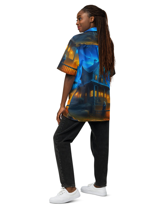 Halloween - Spooky - Haunted House - Unisex button shirt