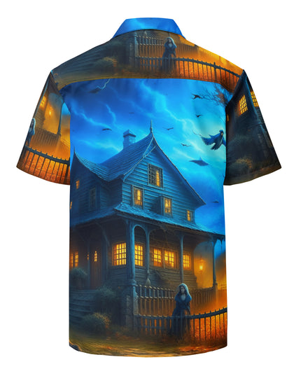 Halloween - Spooky - Haunted House - Unisex button shirt