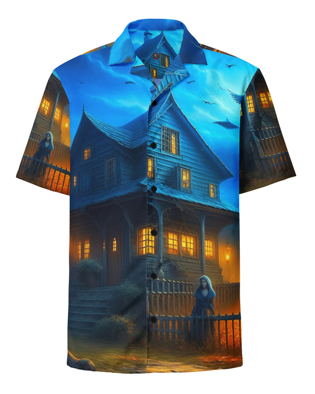 Halloween - Spooky - Haunted House - Unisex button shirt