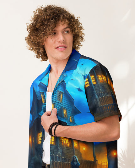Halloween - Spooky - Haunted House - Unisex button shirt