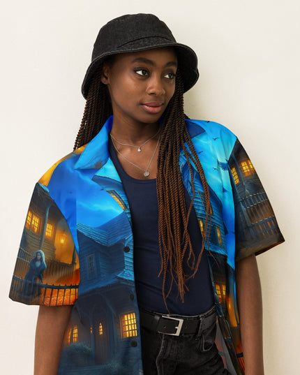 Halloween - Spooky - Haunted House - Unisex button shirt