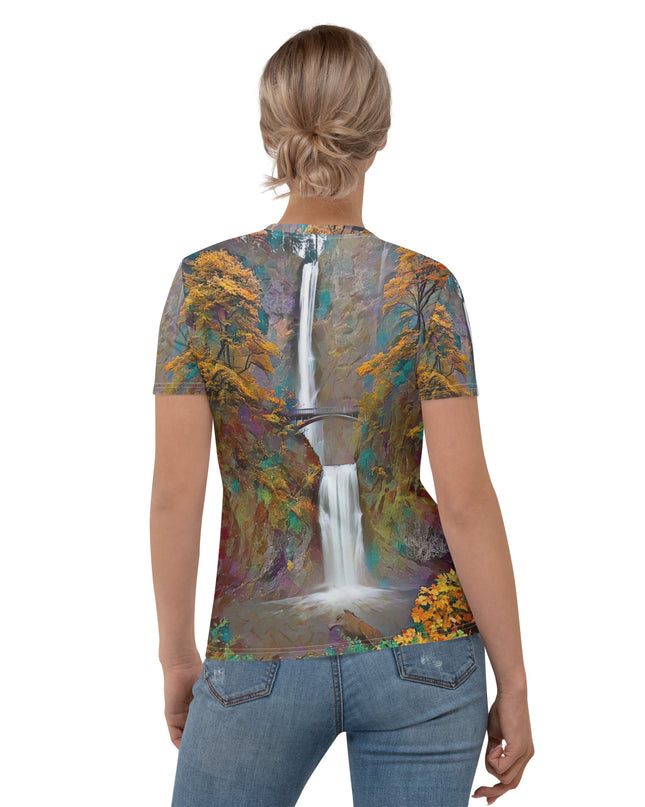 Multnomah Falls - Digital Art - Women's T-shirt