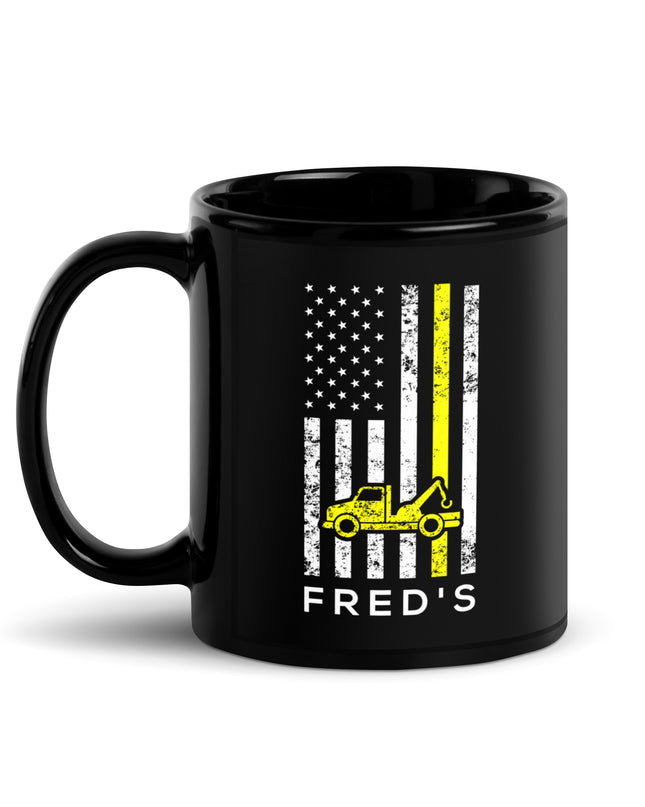 Freds - Black Glossy Mug
