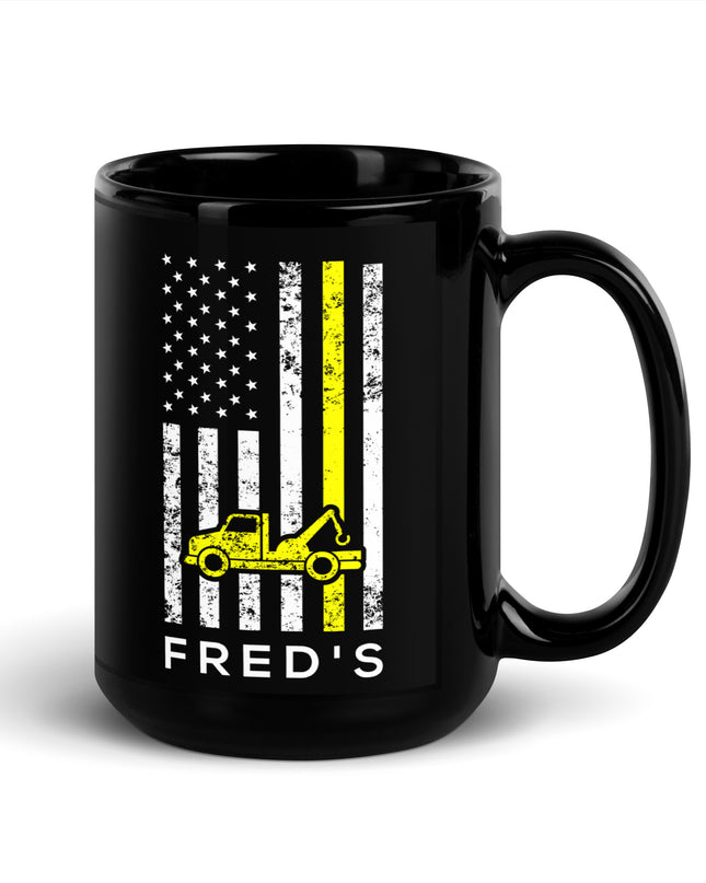 Freds - Black Glossy Mug