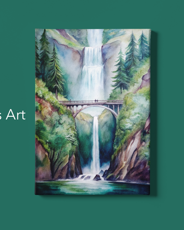 Multnomah Falls - 40x60 Big Canvas Art