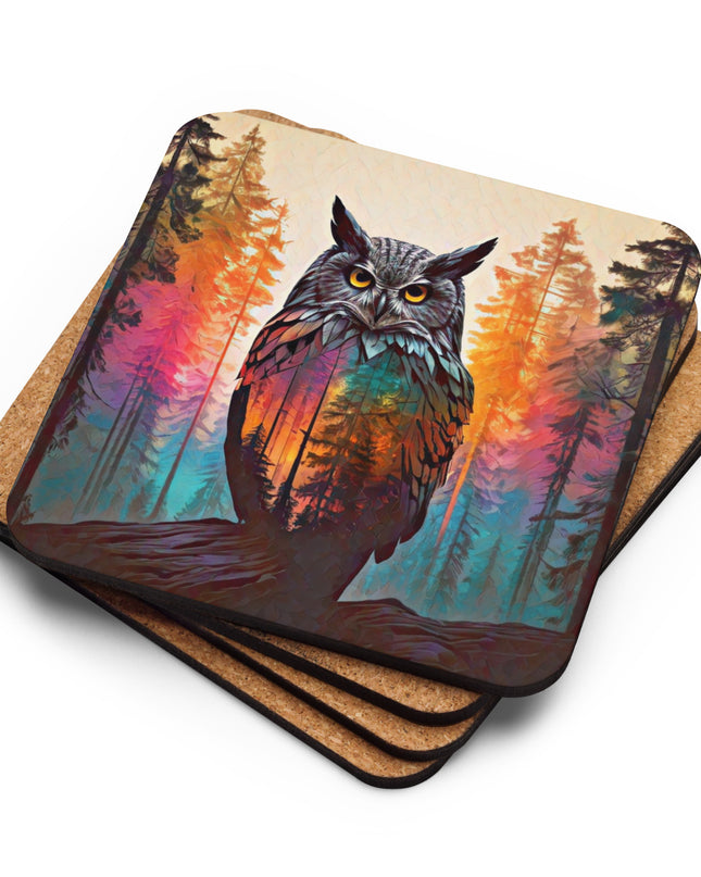 Oregon Owl - Cork-back coaster