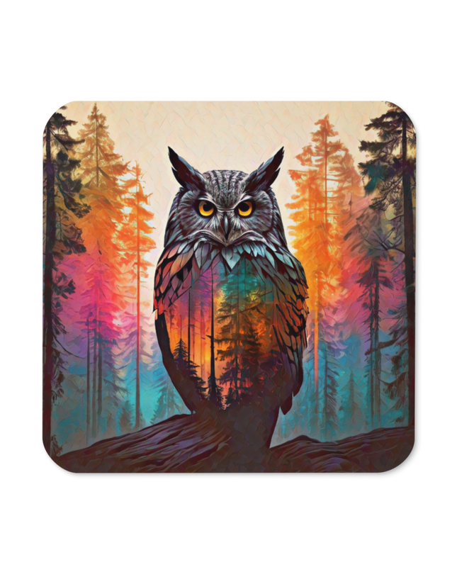 Oregon Owl - Cork-back coaster