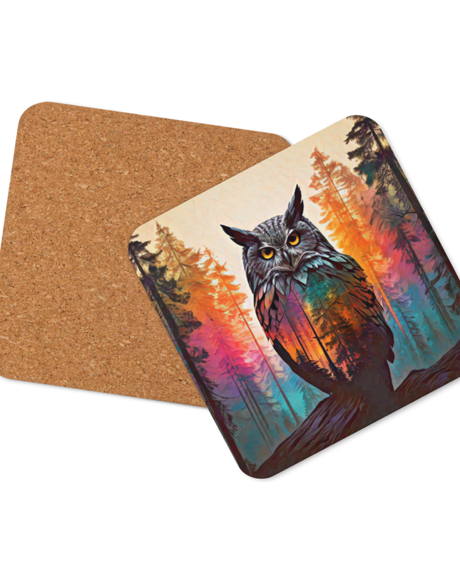 Oregon Owl - Cork-back coaster