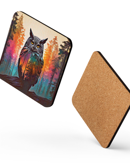 Oregon Owl - Cork-back coaster