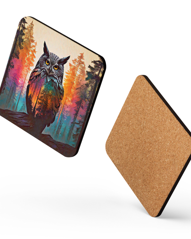 Oregon Owl - Cork-back coaster