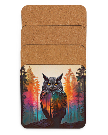 Oregon Owl - Cork-back coaster