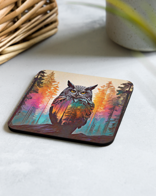 Oregon Owl - Cork-back coaster