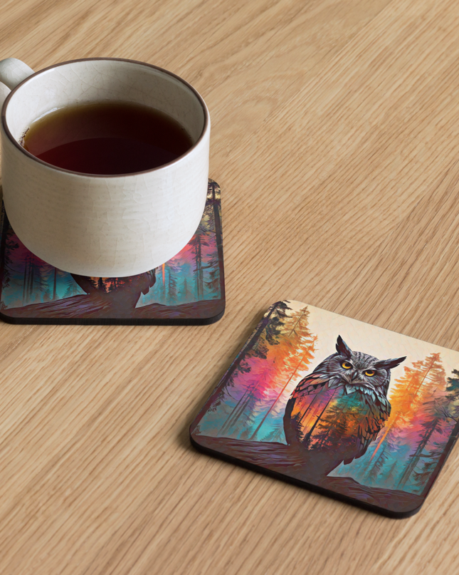 Oregon Owl - Cork-back coaster