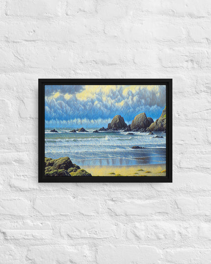 Oregon Coast - Digital Art - Framed canvas FREE SHIPPING