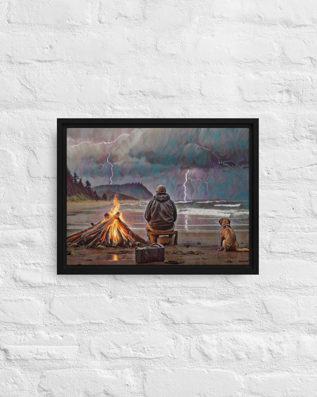 Bonfire in the Storm Digital Art - Framed canvas - FREE Shipping