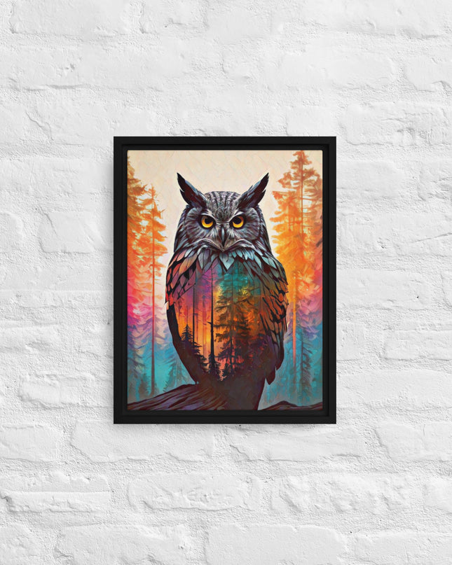Oregon Owl - Digital Art - Framed canvas - FREE Shipping