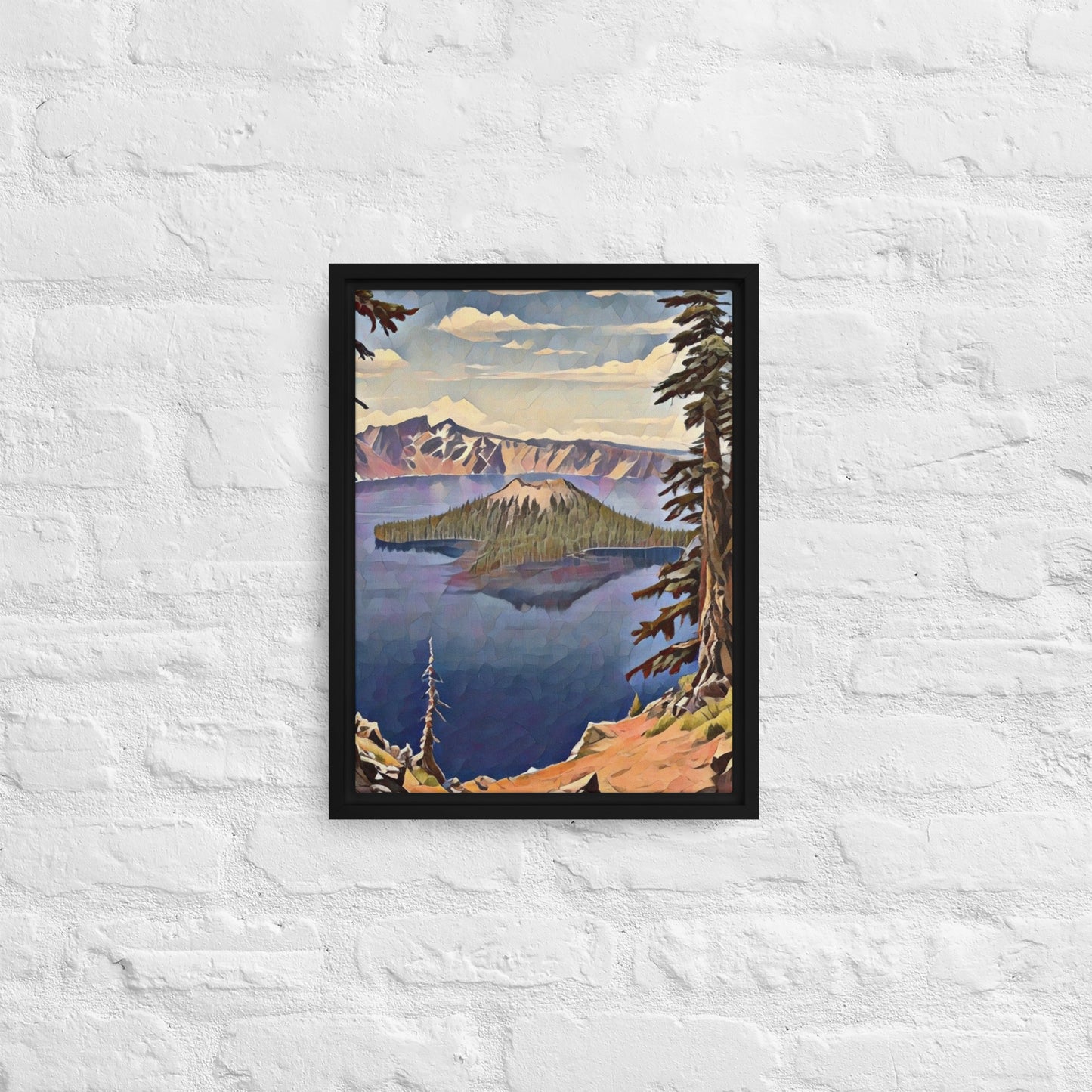 Crater Lake - Digital Art - Framed canvas - FREE SHIPPING