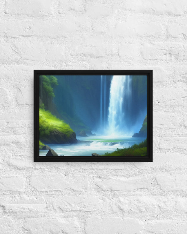 Oregon Waterfall - Digital Art - Framed canvas - FREE SHIPPING