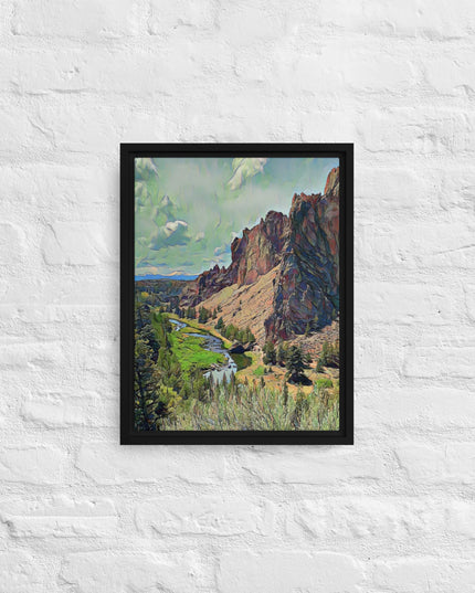 Smith Rock - Digital Art - Framed canvas - FREE Shipping