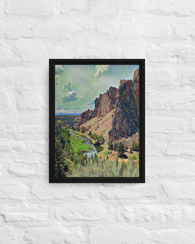 Smith Rock - Digital Art - Framed canvas - FREE Shipping