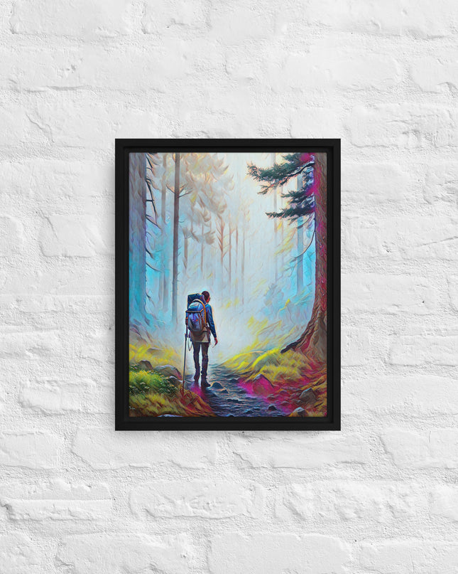 Hiking the Oregon Woods - Digital Art - Framed canvas - FREE SHIPPING