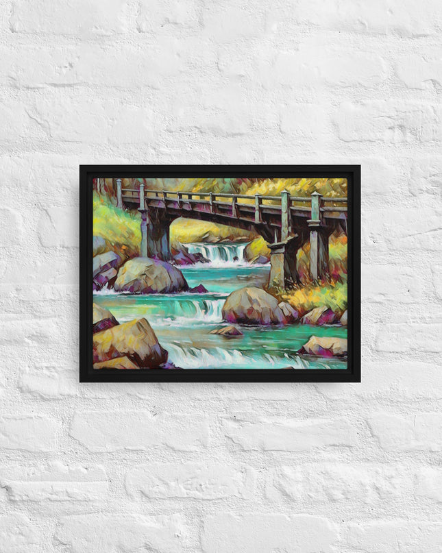 Oregon Bridge - Digital Art - Framed canvas - FREE SHIPPING